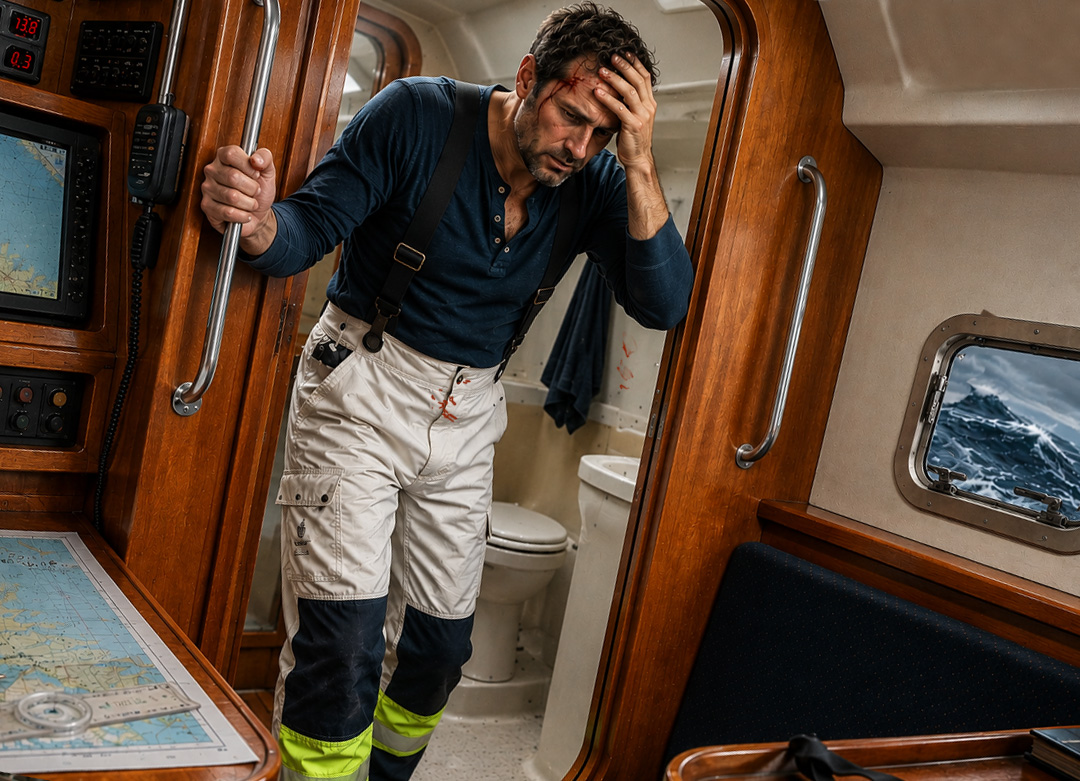 In rough seas, even using the head on a sailboat can become hazardous. Discover how real offshore sailing experiences inspired the design of the patented SABORDS anatomical men's underwear.
