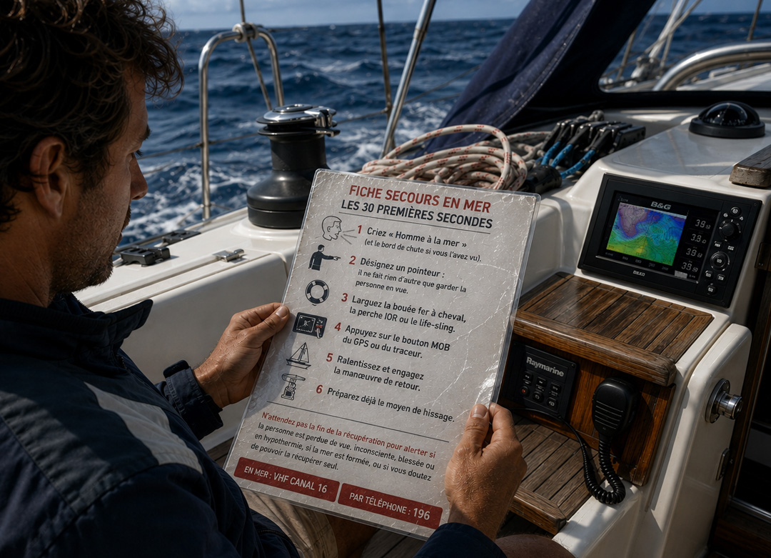 fiche premier secours en mer- marin bateau à voile