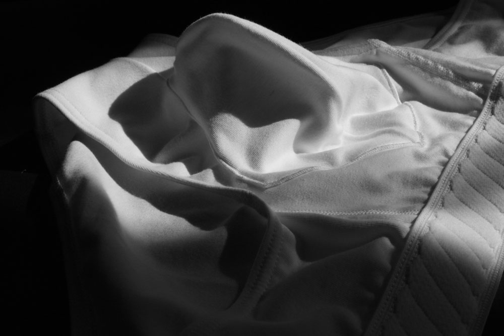 boxer blanc sabords et sa cape de recouvrement